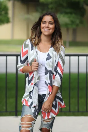 Multi Colored Chevron Cardigan