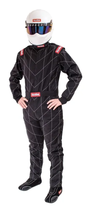 RaceQuip One Piece Single Layer Fire Suit - Black - 2XL - 130907