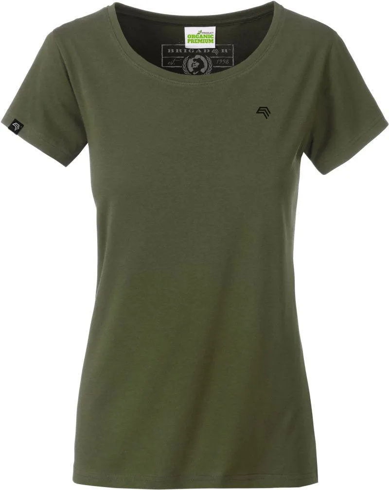 ― % ― JAN 8007/ ― Damen Bio-Baumwolle T-Shirt Organic - Olive Grün [XS / 2XL]