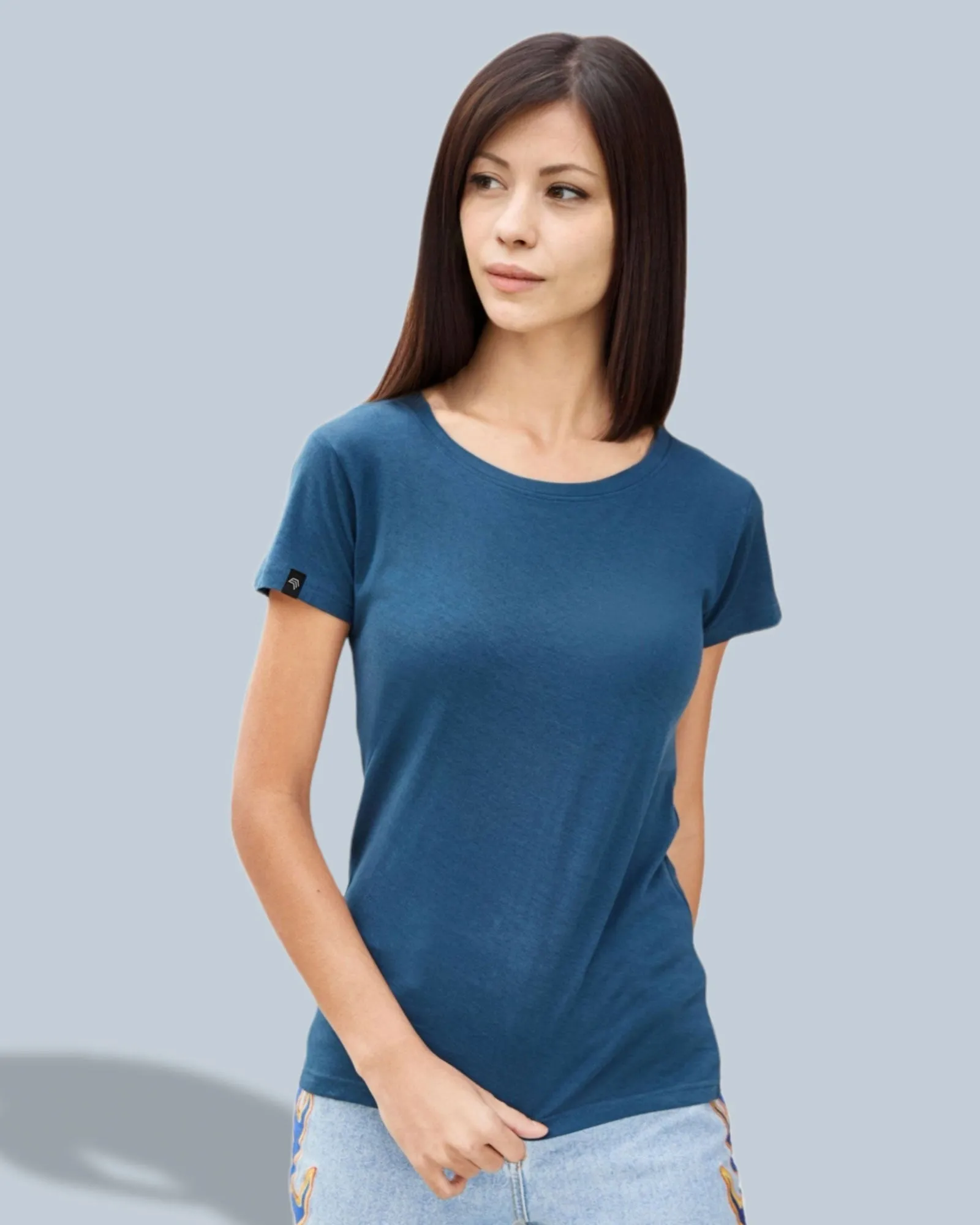 ― % ― JAN 8007/ ― Damen Bio-Baumwolle T-Shirt - Türkis Blau [2XL]