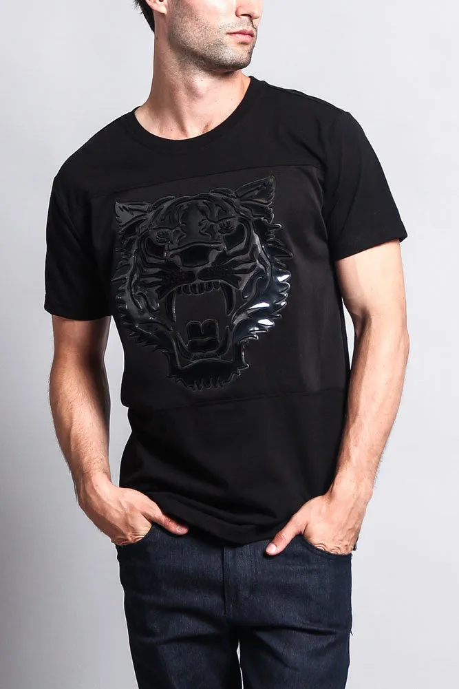 3D Metallic Embossed Tiger T-Shirt