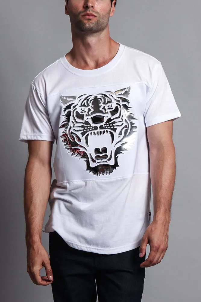 3D Metallic Embossed Tiger T-Shirt