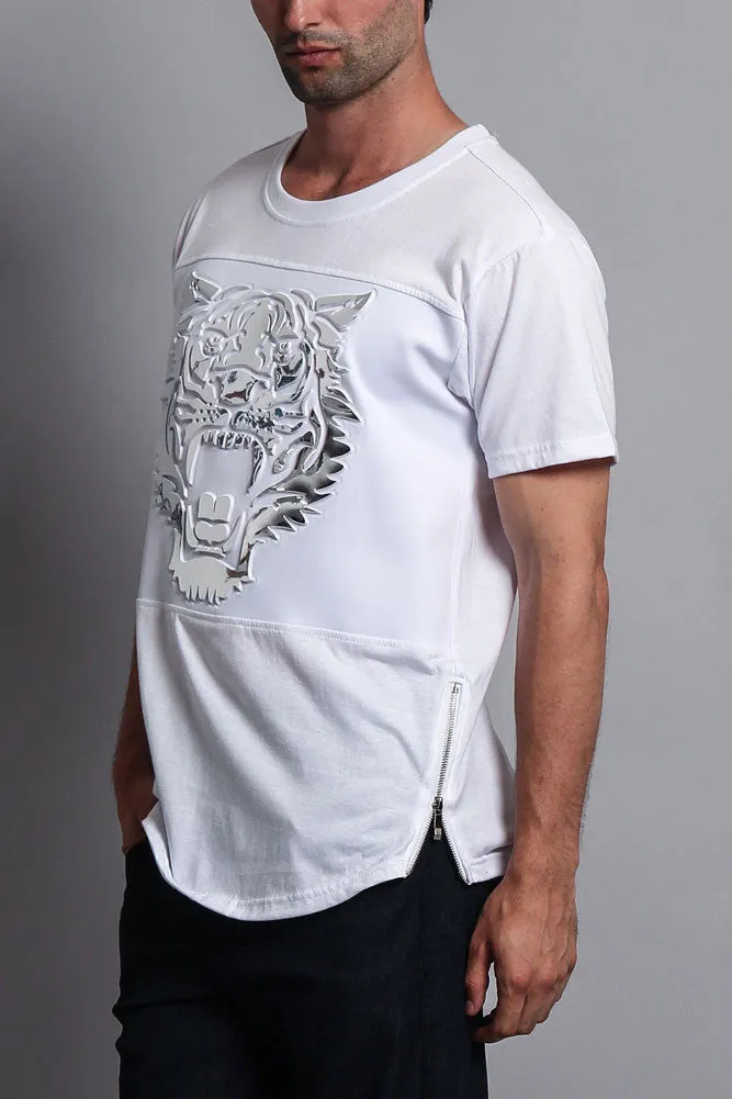 3D Metallic Embossed Tiger T-Shirt