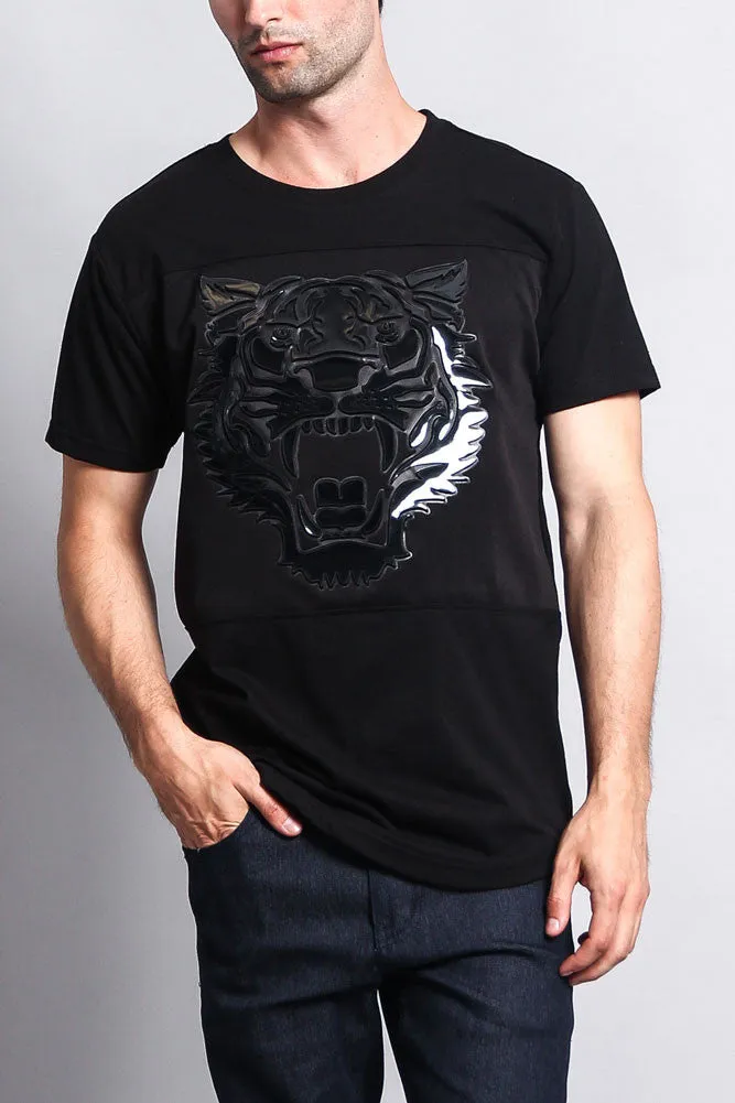 3D Metallic Embossed Tiger T-Shirt