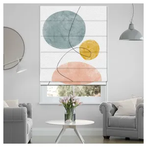 Abstract Watercolor Pattern Print Window Roman Shade