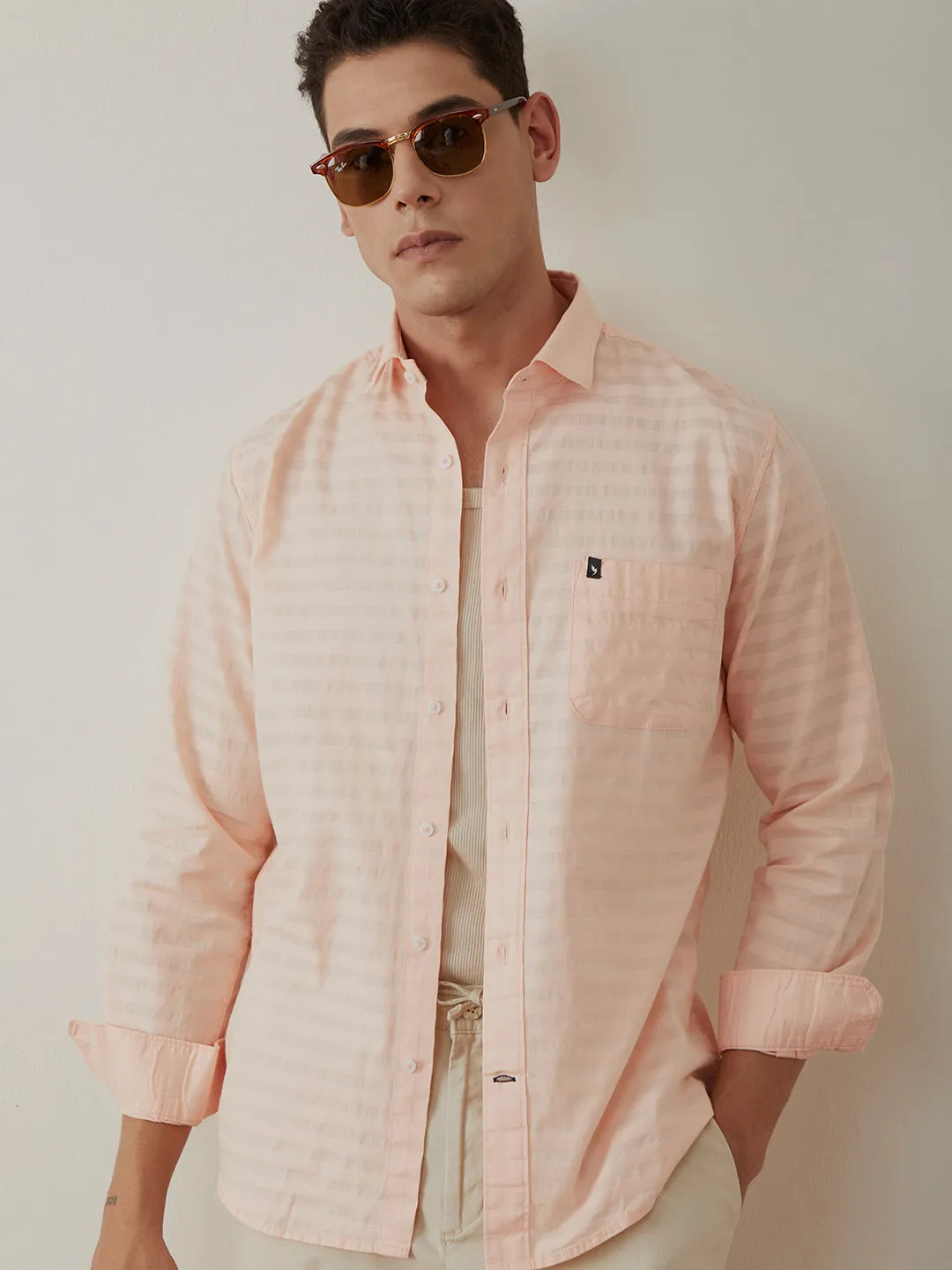 Baby Pink Striped Shirt