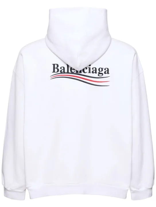 Balenciaga   Political logo cotton hoodie 