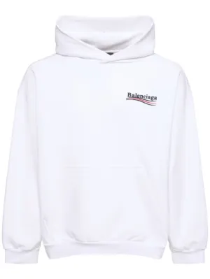 Balenciaga   Political logo cotton hoodie 