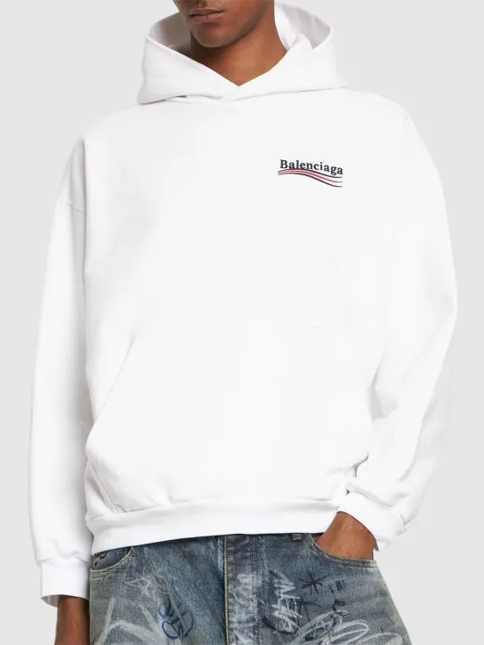 Balenciaga   Political logo cotton hoodie 