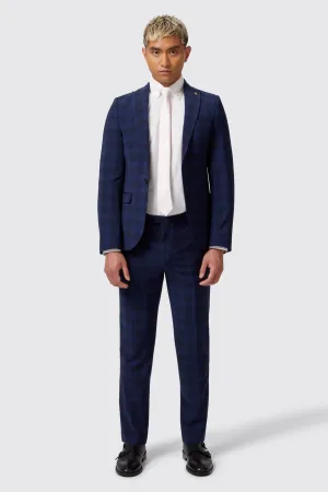 Barlow Slim Fit Navy Wool Check Suit