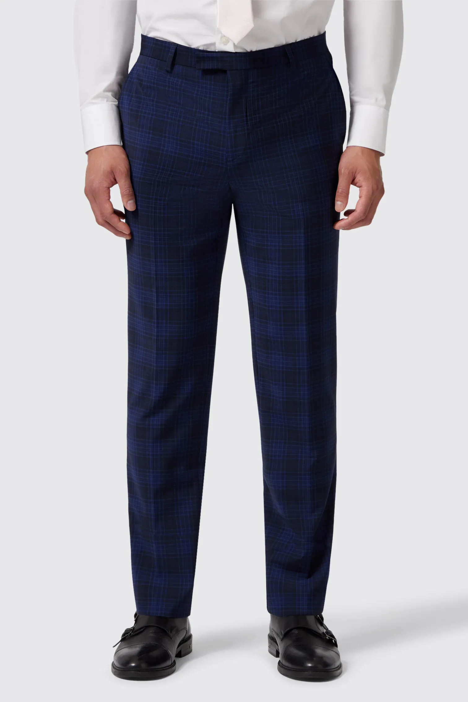 Barlow Slim Fit Navy Wool Check Suit