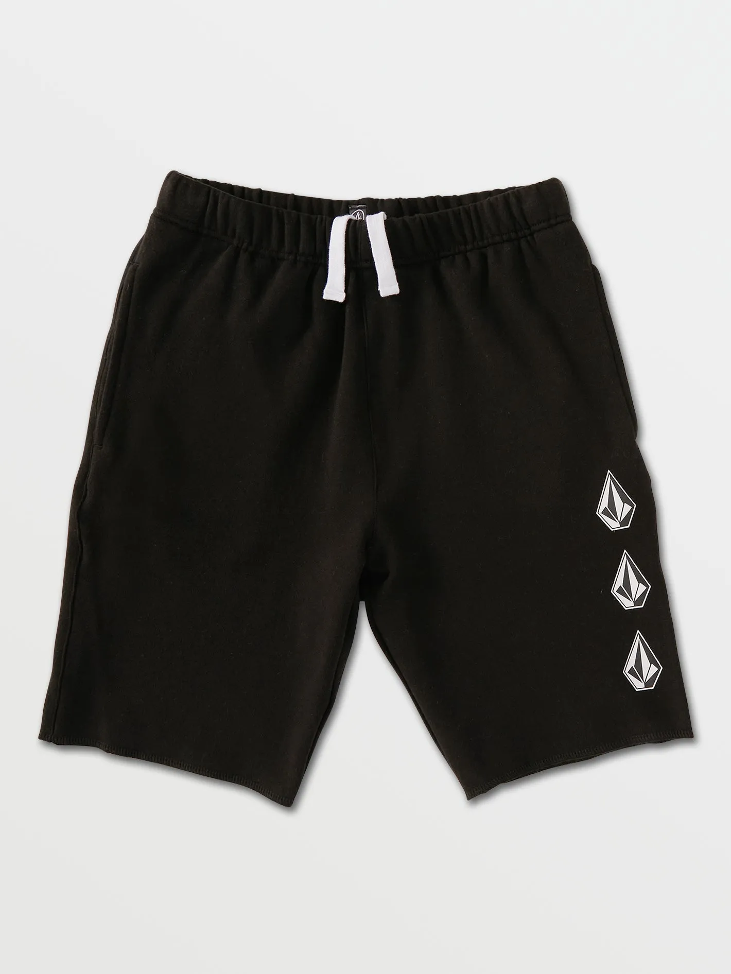 Big Boys Iconic Stone Fleece Shorts - Black