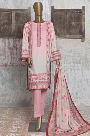 Bin Saeed Stitched 3 Piece Printed Cotton Collection'2022-CF-0008-Pink