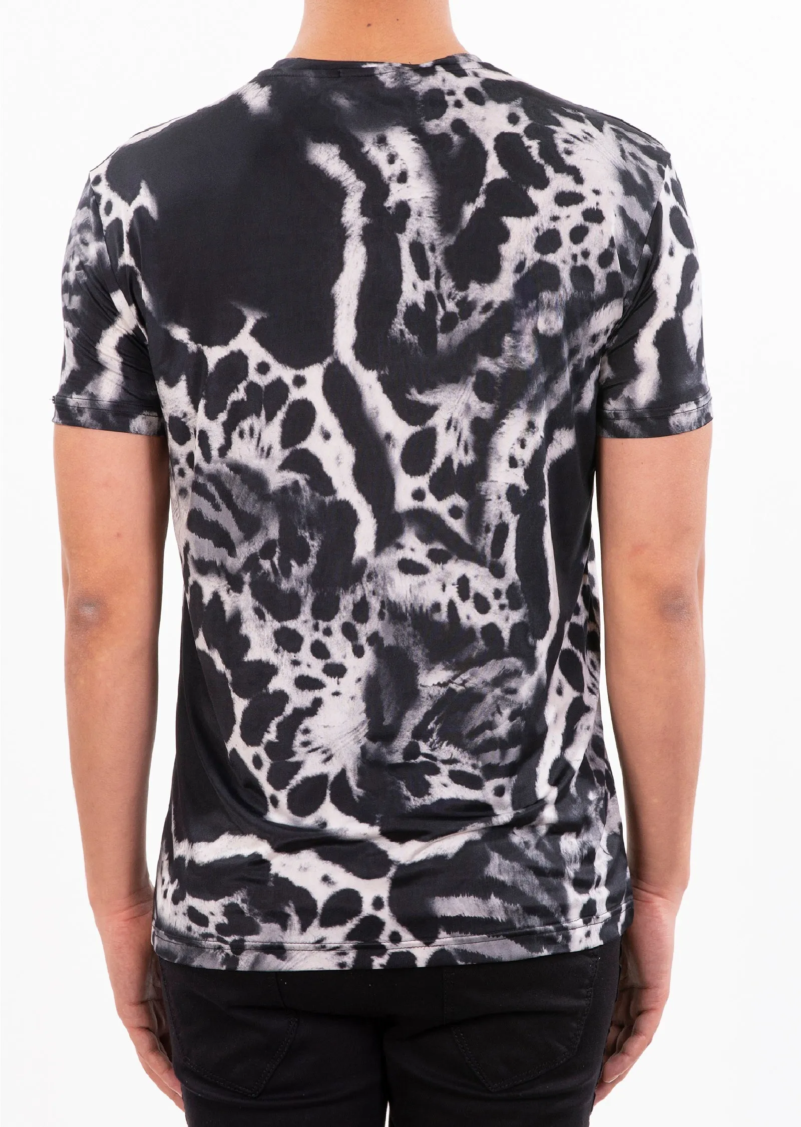 Black Leopard Spandex Print Tee