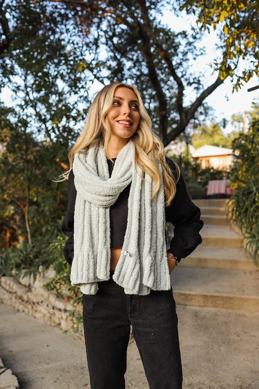 Boucle Vertical Knit Scarf