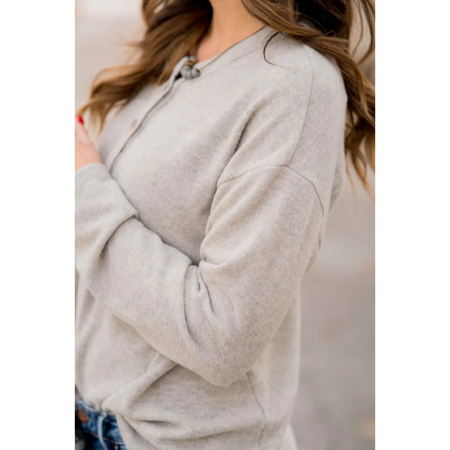 Button Down Long Sleeve Tee