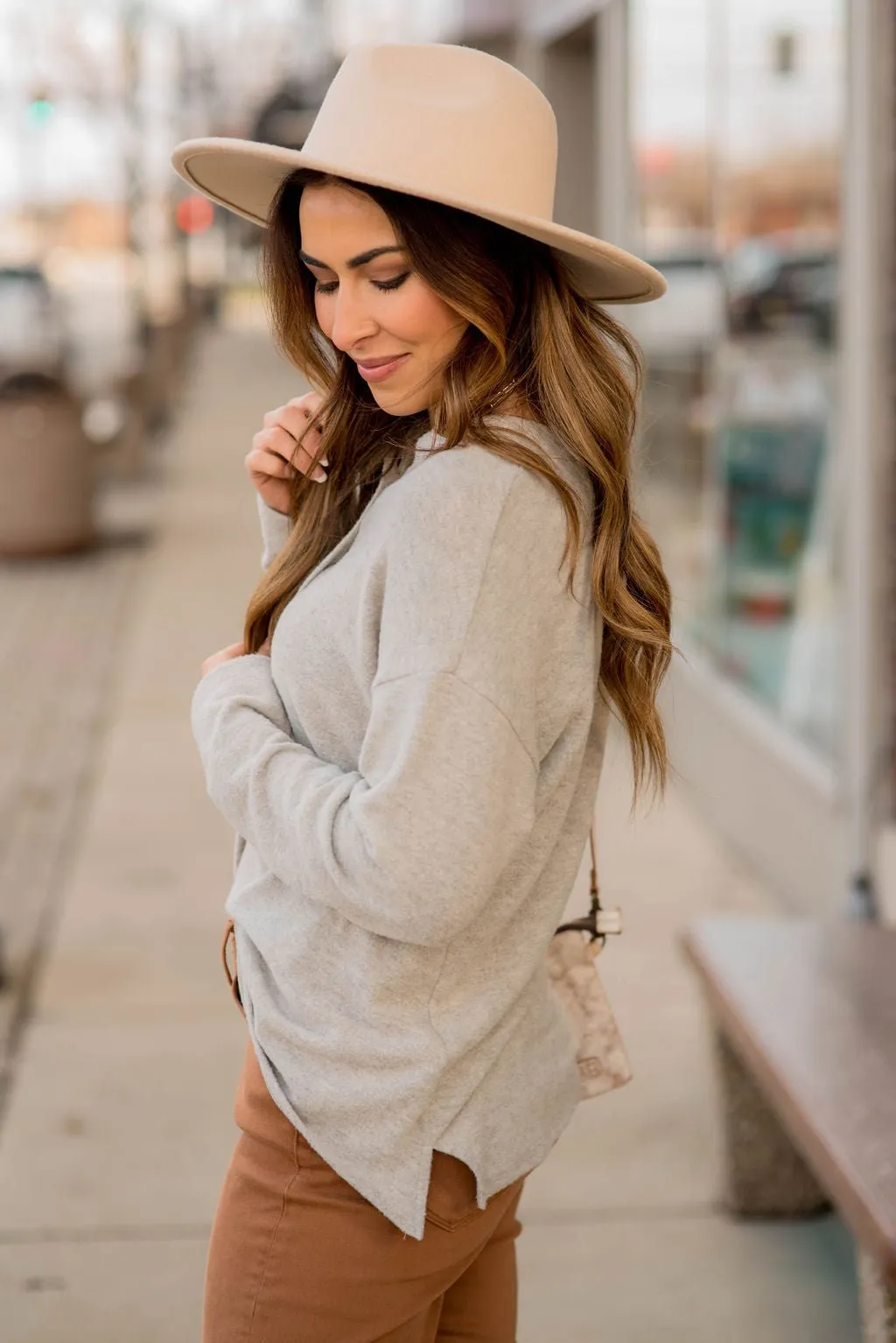 Button Down Long Sleeve Tee