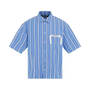 Cabri Short Sleeve Shirt in Blue Stripes