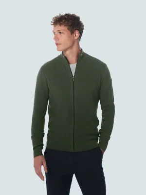 Cardigan Solid Jacquard Mix | Dark Green