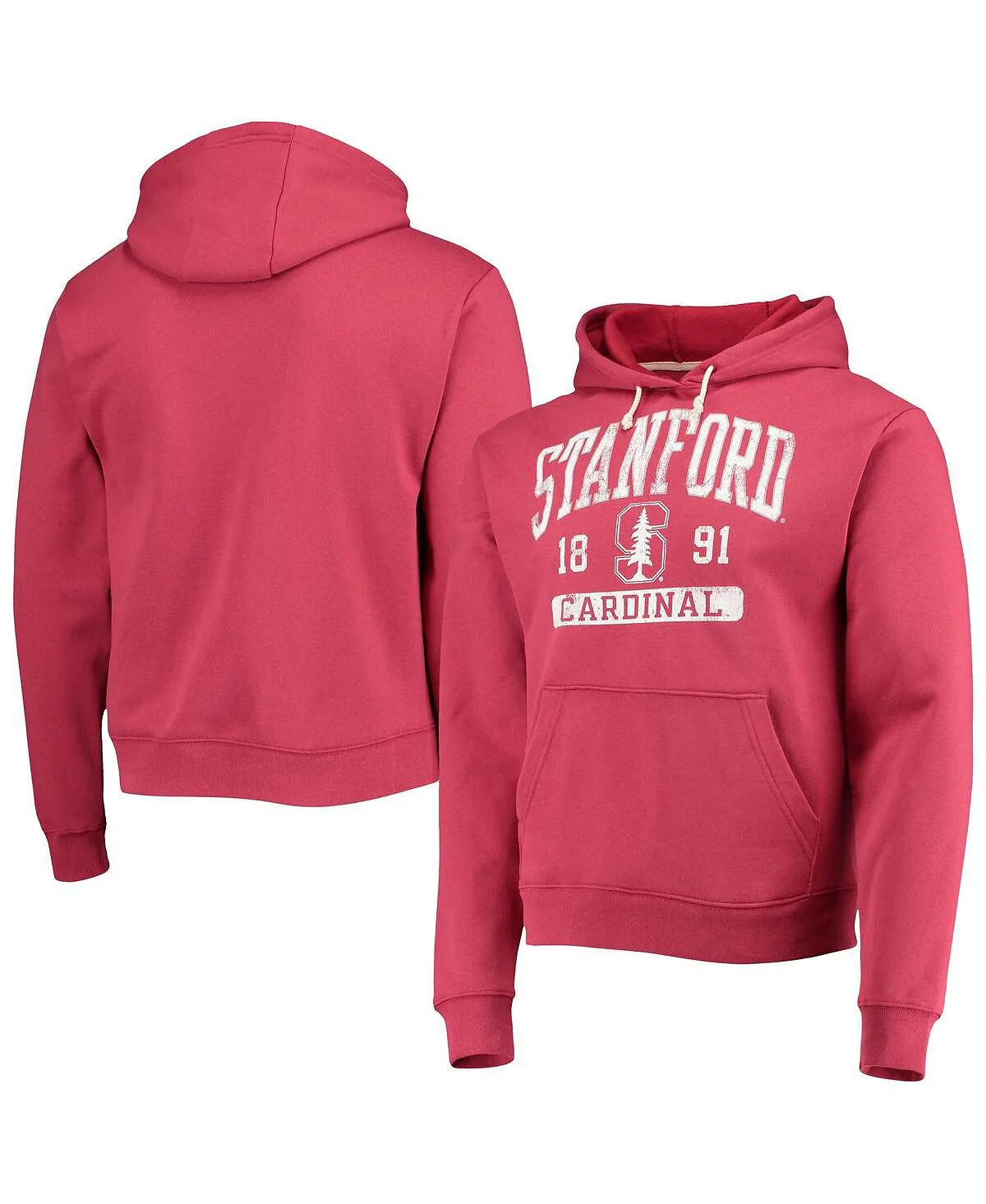 cardinal stanford men's fleece hoodie cardinal volume up essential League Collegiate Wear