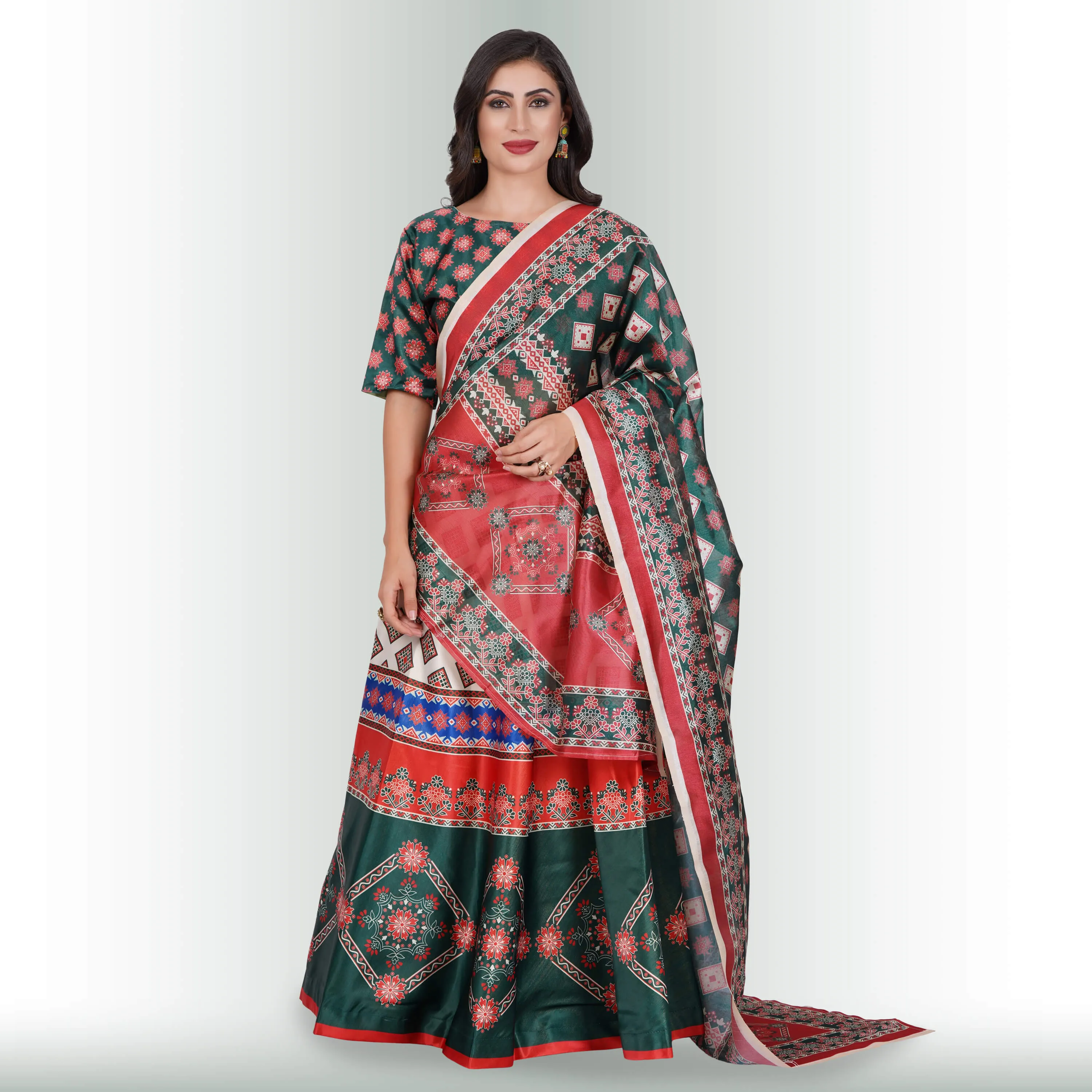 Chania Choli with Geometric Print