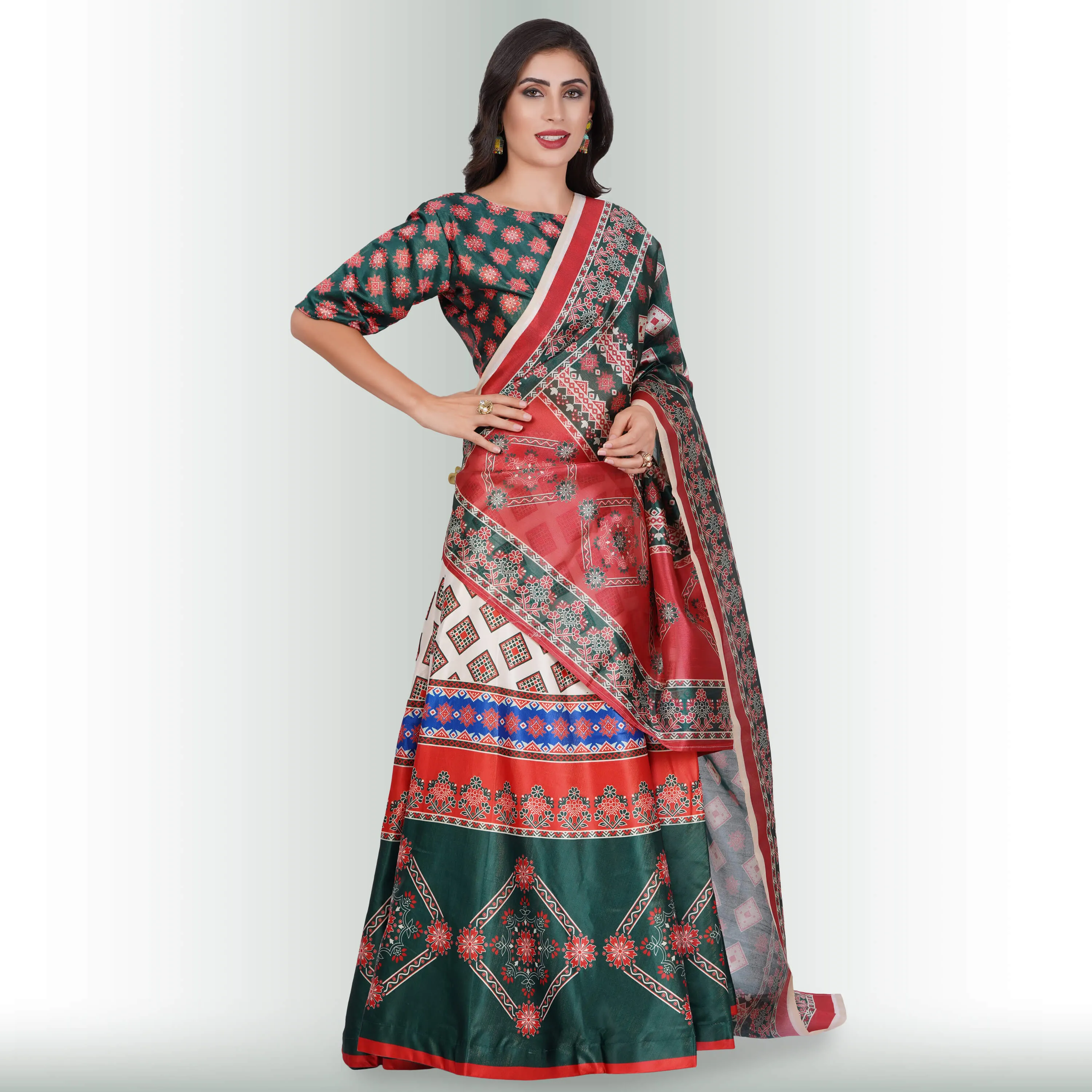 Chania Choli with Geometric Print