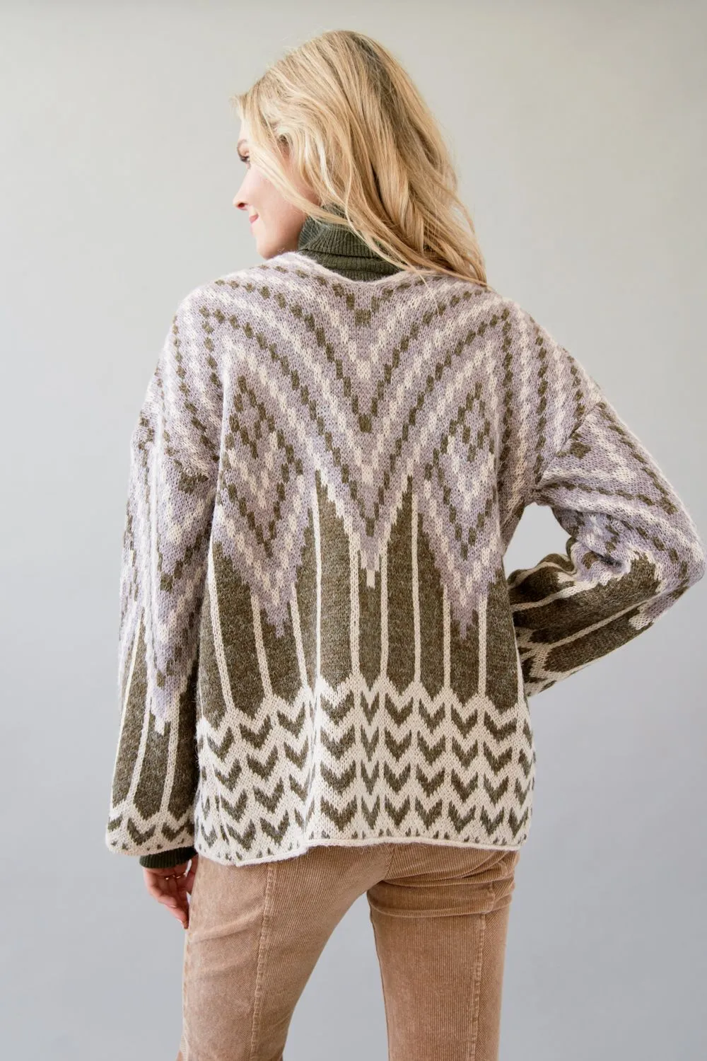 Chevron Pattern Open Cardi