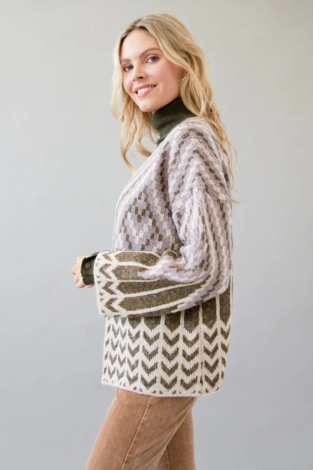 Chevron Pattern Open Cardi