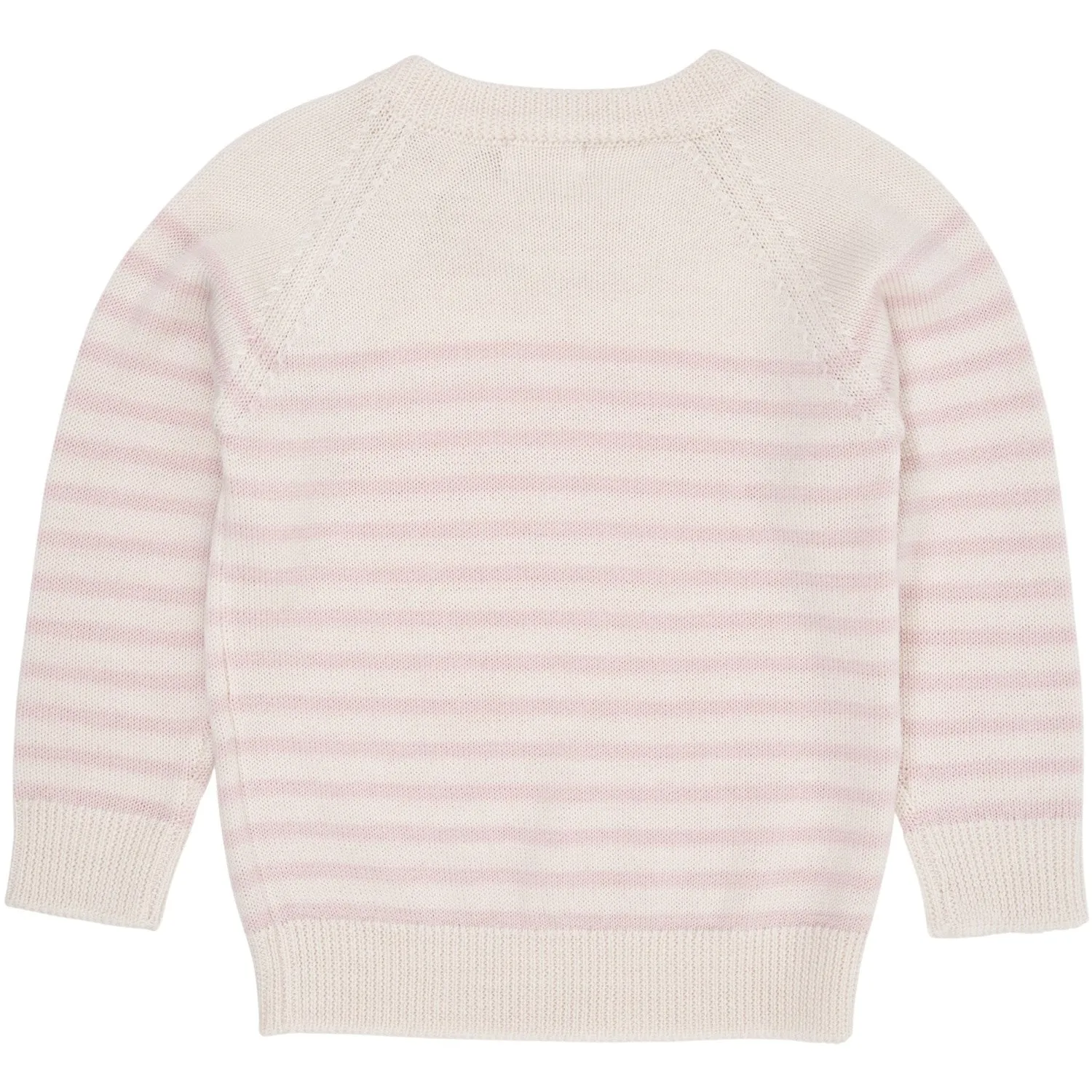 COPENHAGEN COLORS Cream/Dusty Rose Stripe Merino Classic Striped Pullover