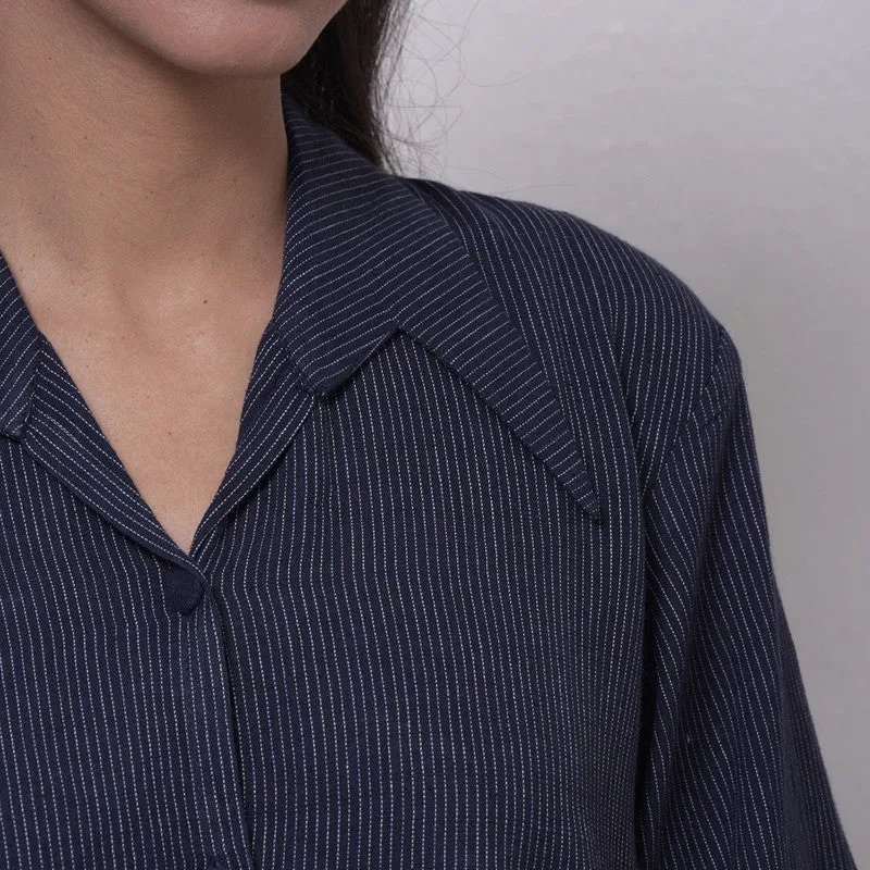 Cotton Top For Women | Full Sleeves | Round Neck | Midnight Blue