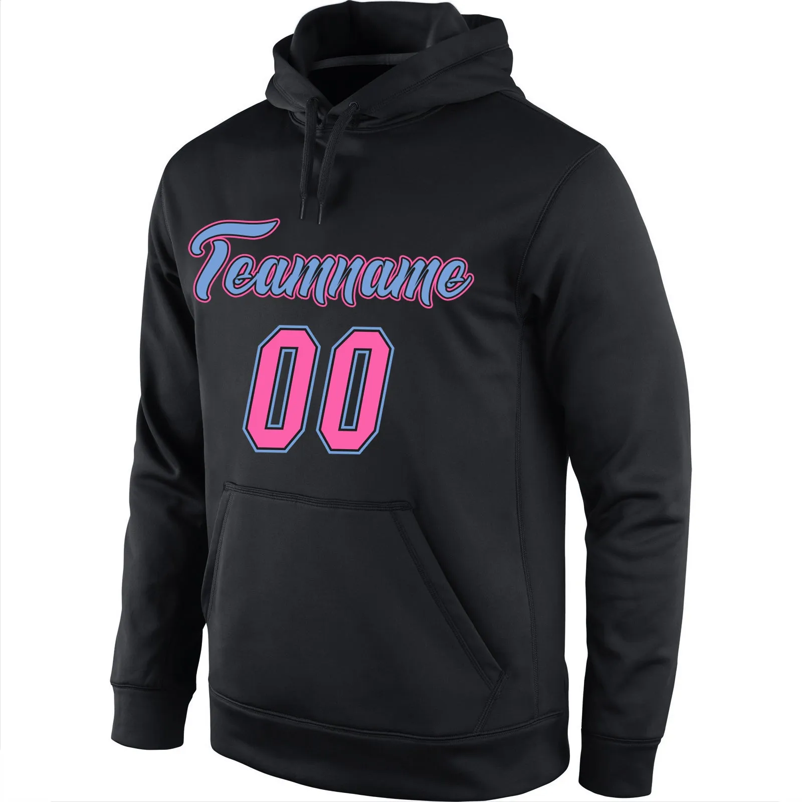 Custom Stitched Black Pink-Light Blue 3D Skull Fashion Sports Pullover Sweatshirt Hoodie