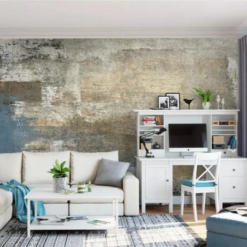 Custom Wallpaper Mural Retro Nostalgic Abstract Concrete Pattern (㎡)