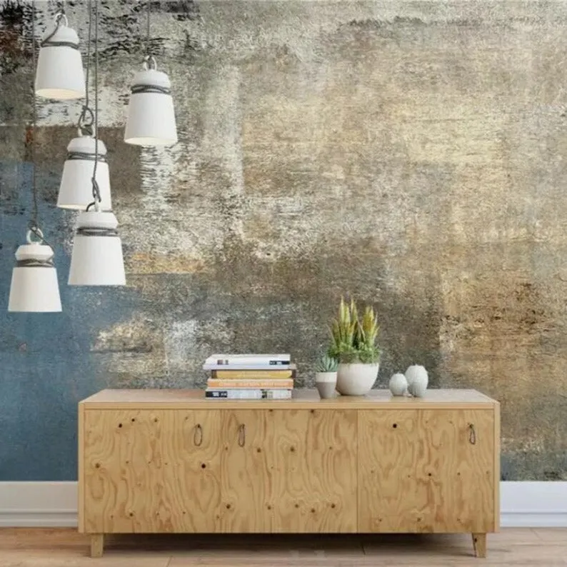 Custom Wallpaper Mural Retro Nostalgic Abstract Concrete Pattern (㎡)