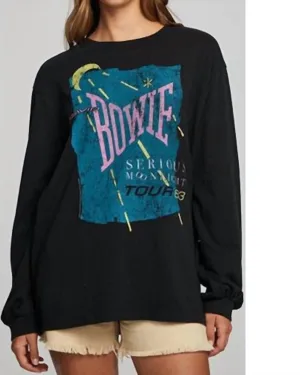 David Bowie Long Sleeve Shirt in Black | Black