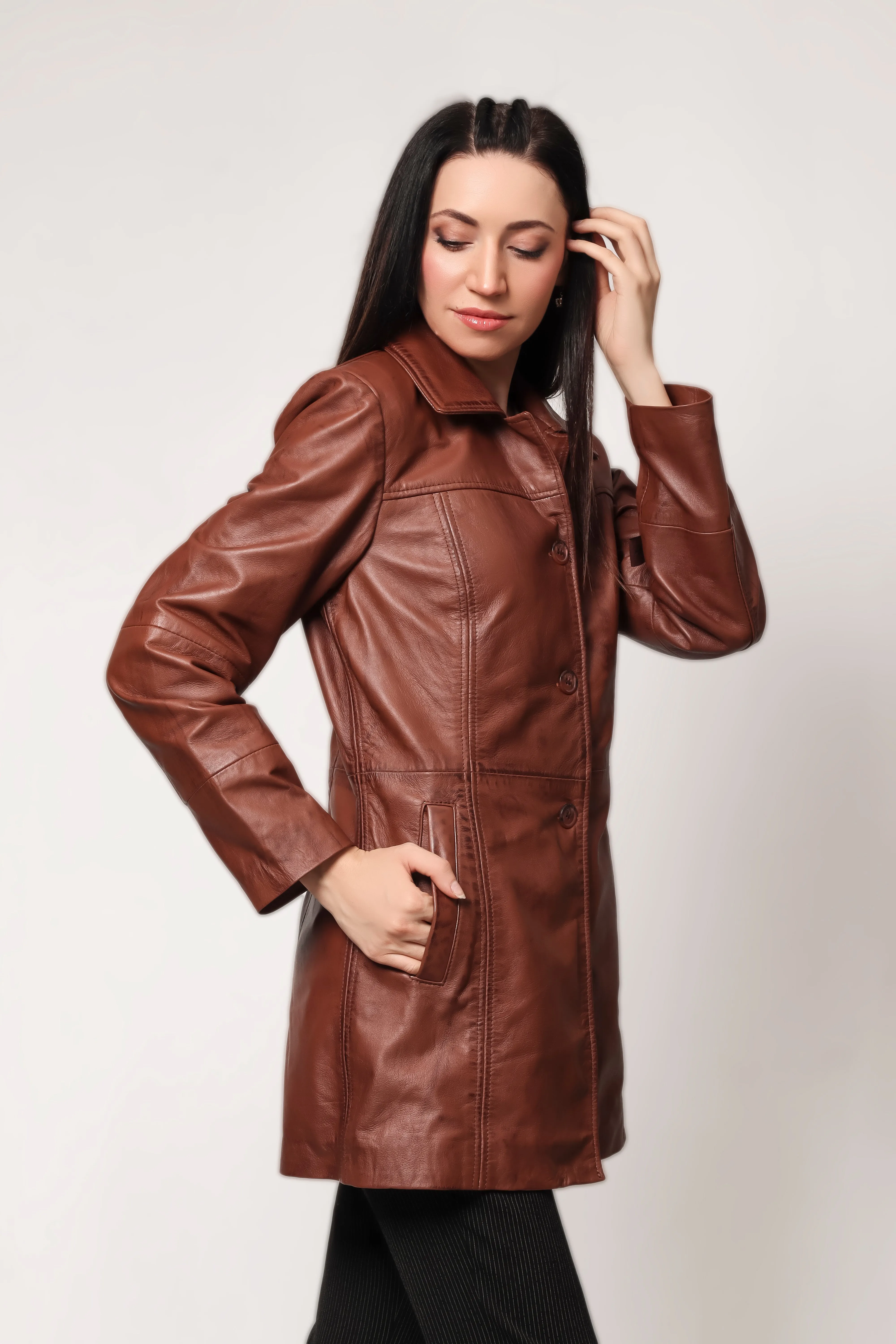 Distressed Vintage Brown Sheep Leather Blazer