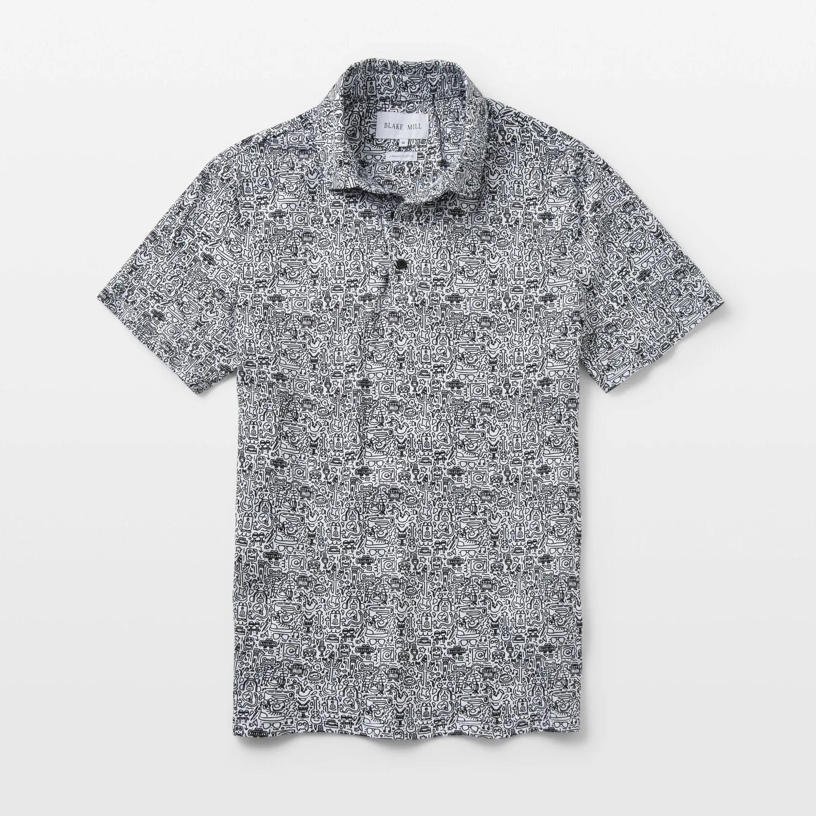 Doodle Art Printed Jersey Polo