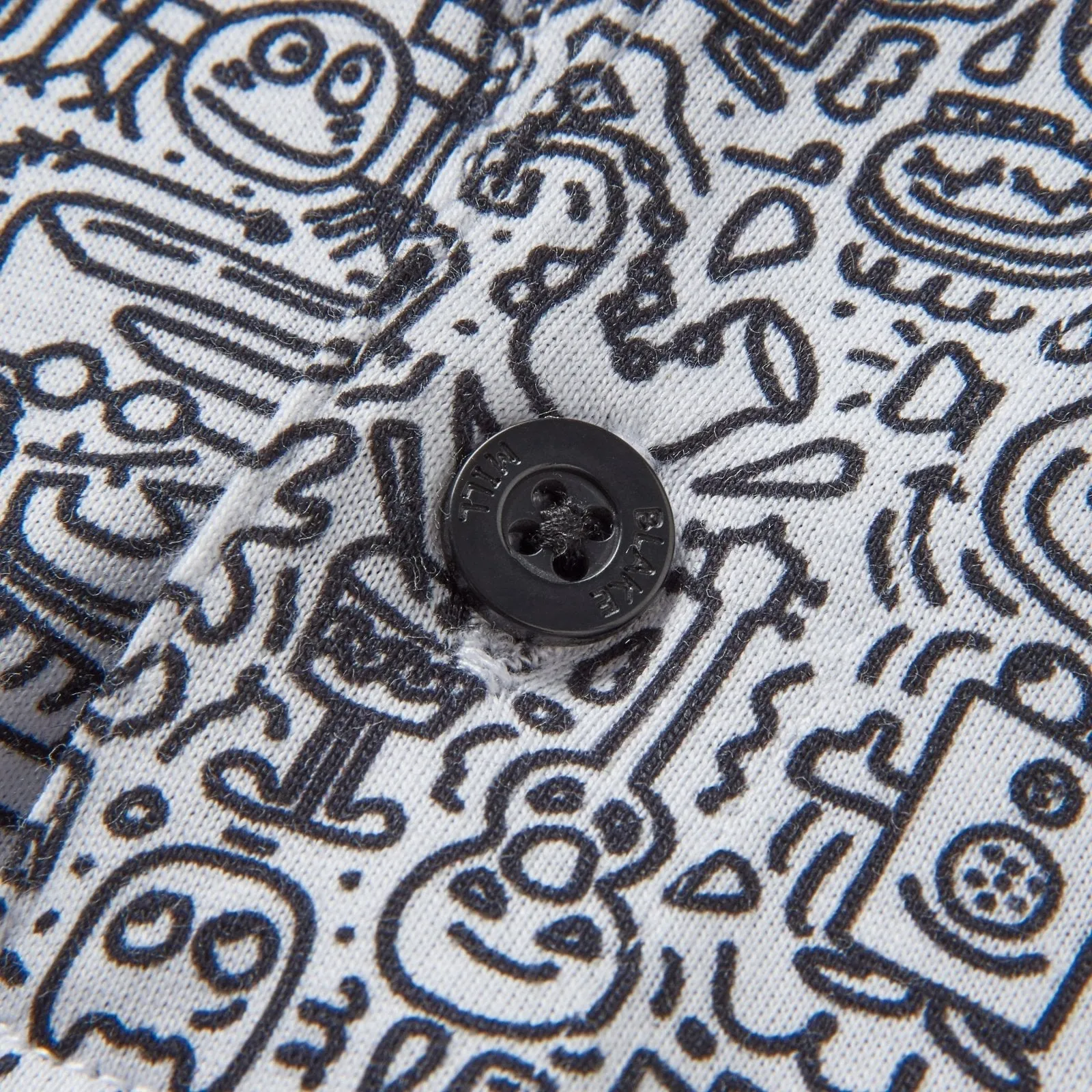 Doodle Art Printed Jersey Polo