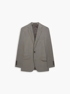 Edwin Polywool Slim Brown Sharkskin Suit Jacket