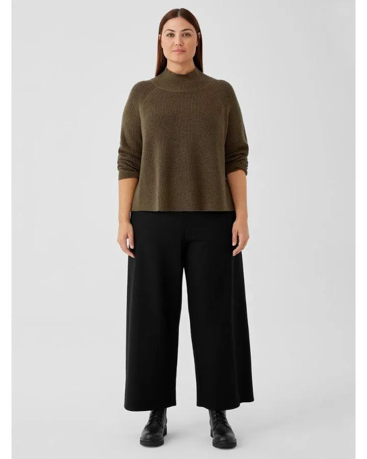 Eileen Fisher Merino Cropped High Neck Pullover