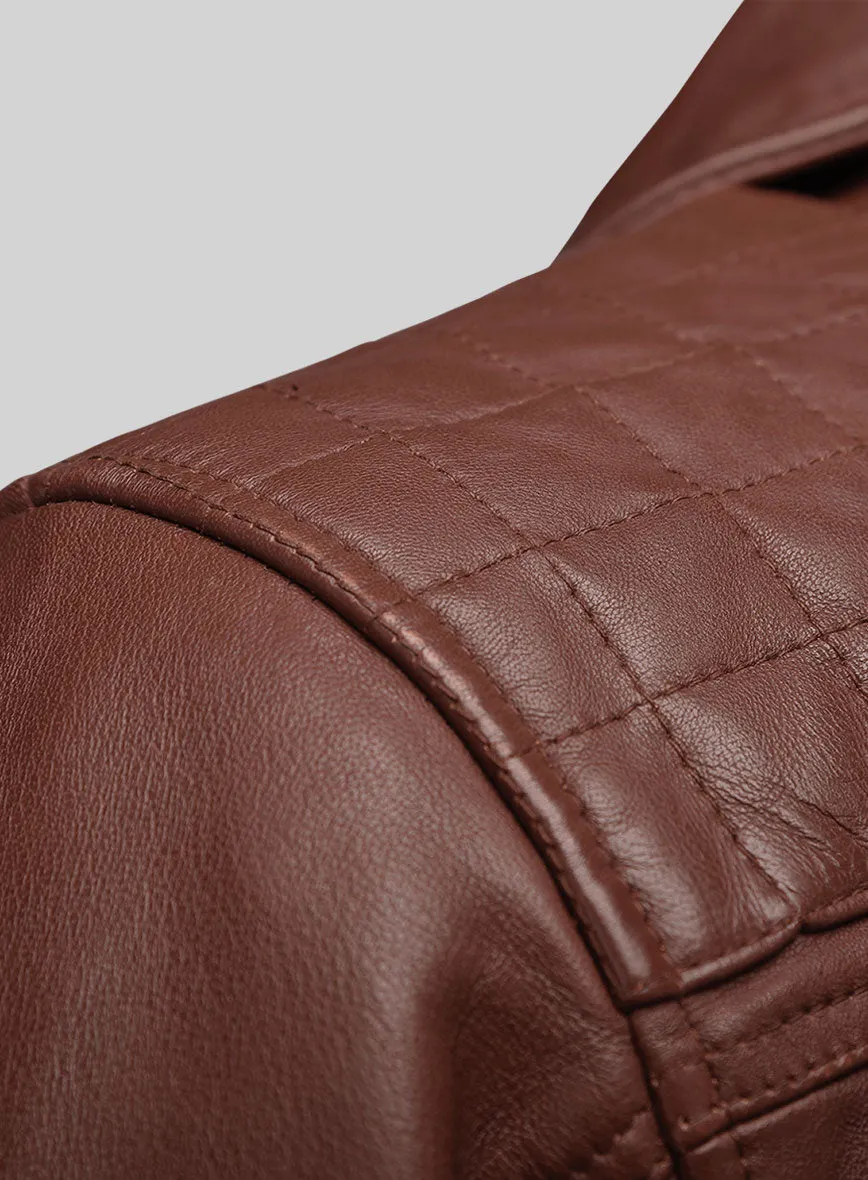 Emberstrike Tan Biker Leather Jacket