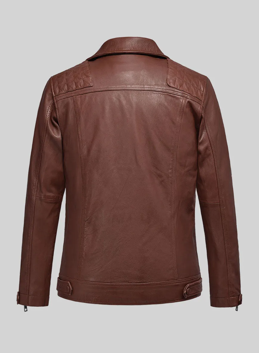 Emberstrike Tan Biker Leather Jacket