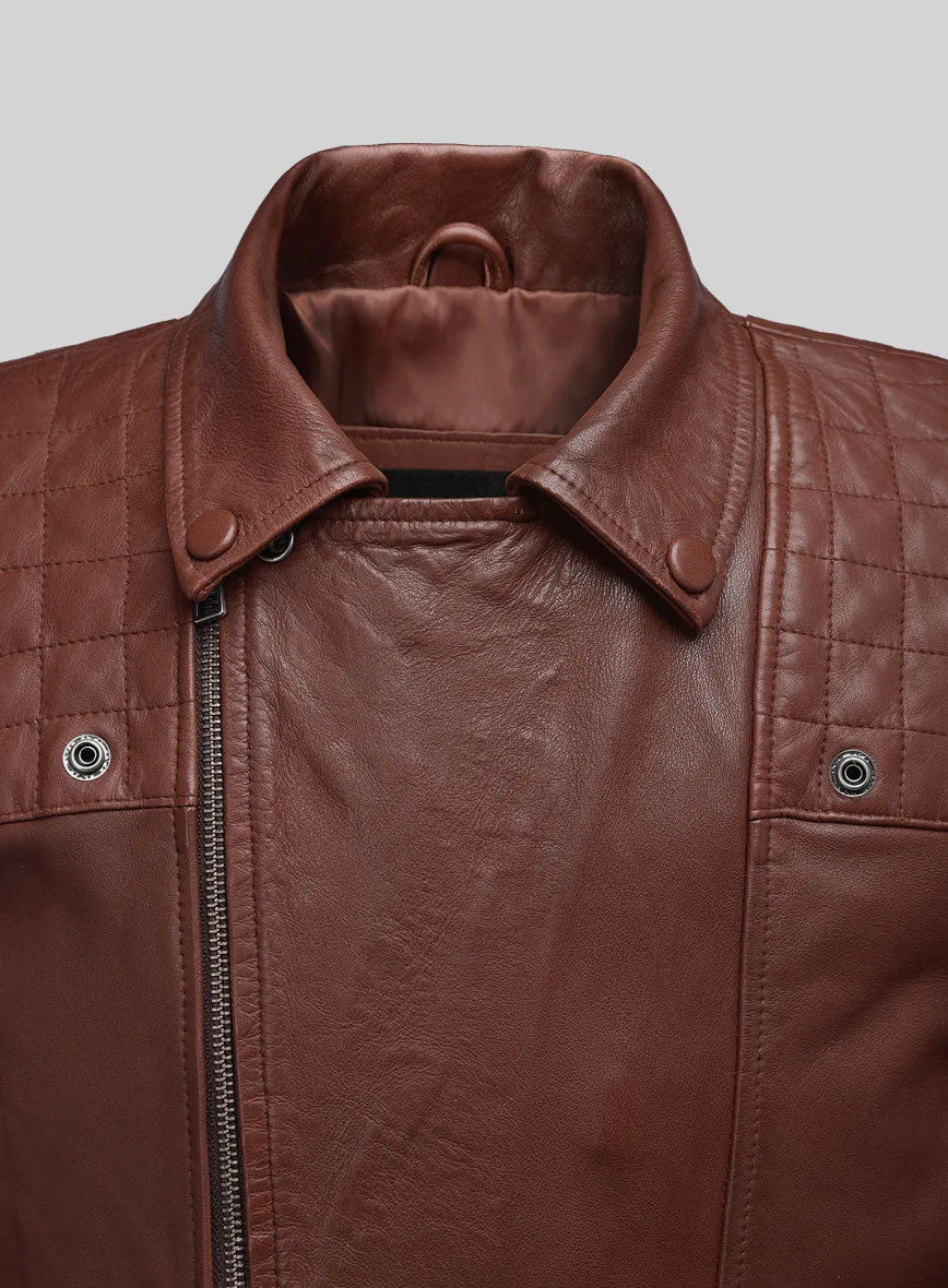 Emberstrike Tan Biker Leather Jacket