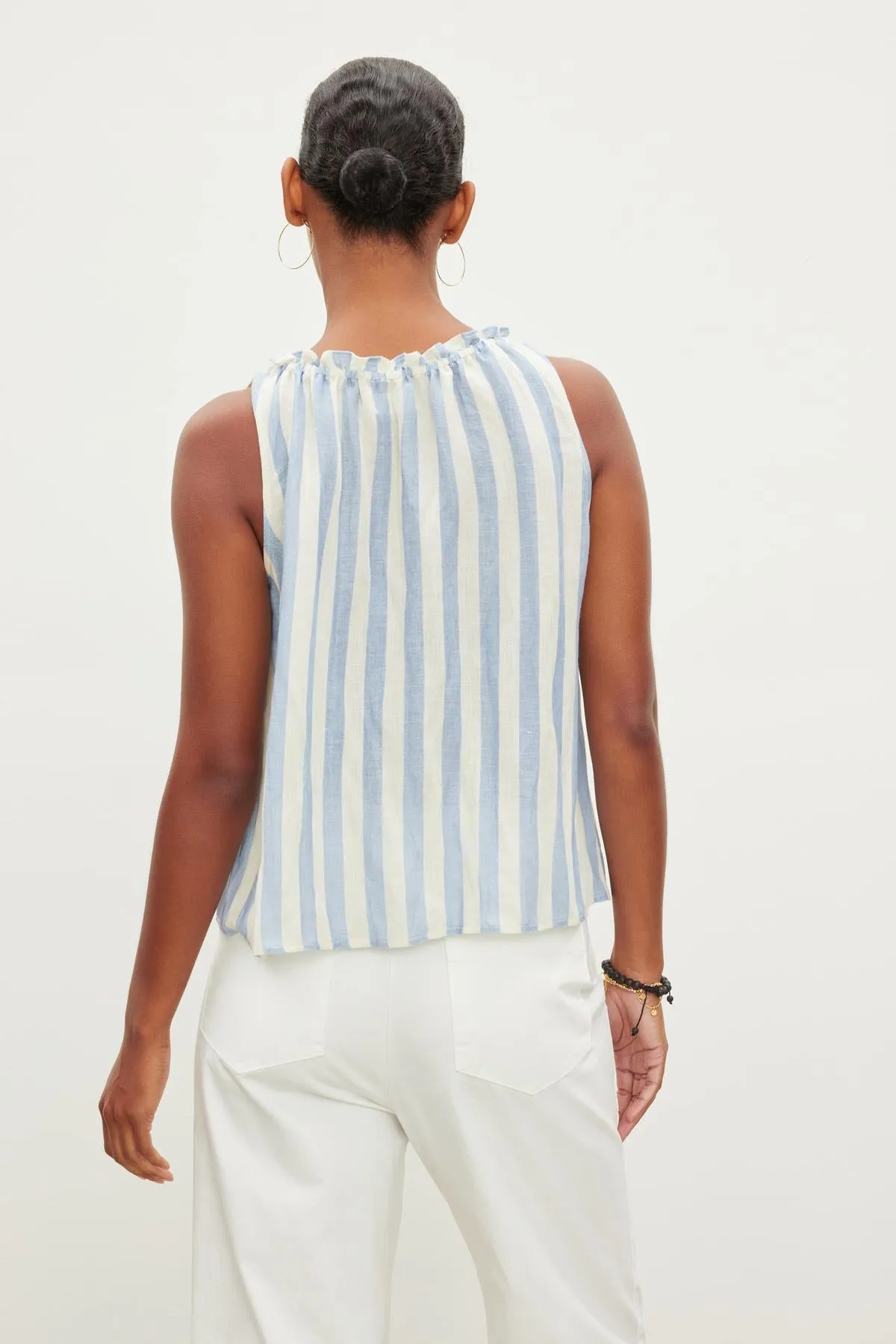 ERICA STRIPED LINEN TANK TOP