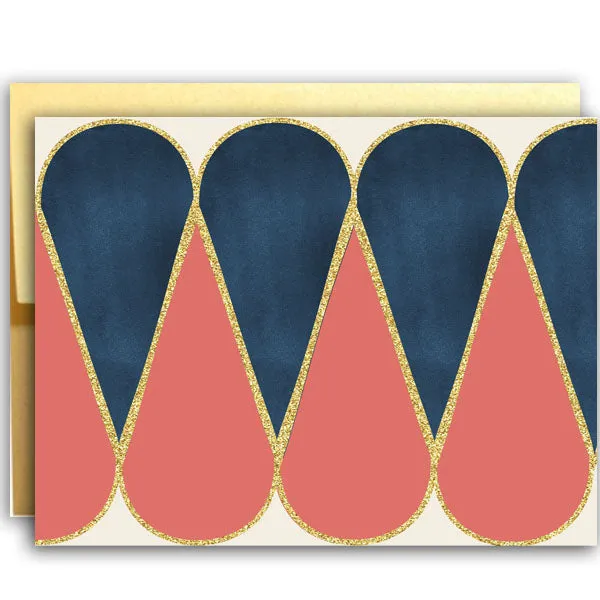 Figure 8 Teardrop Mid Century Modern Notecard