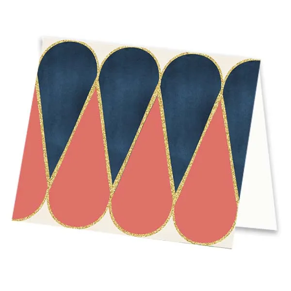 Figure 8 Teardrop Mid Century Modern Notecard