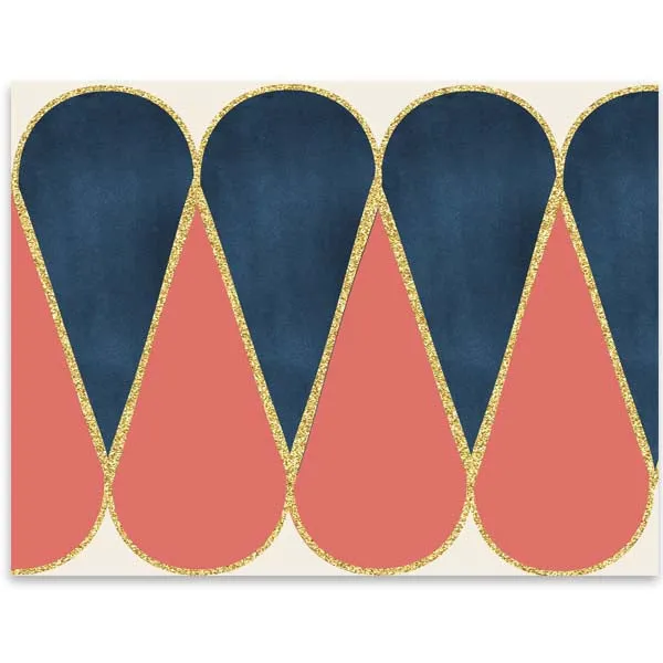 Figure 8 Teardrop Mid Century Modern Notecard