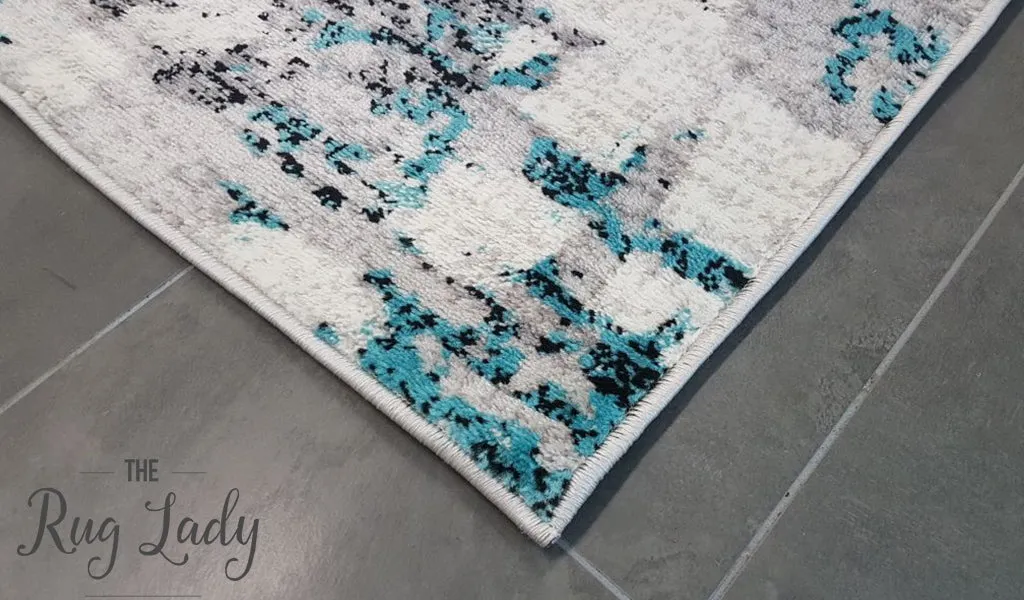 Freedom Grey Blue Abstract Pattern Rug