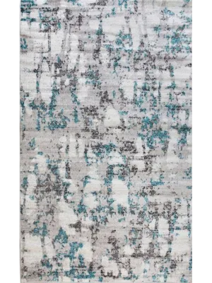 Freedom Grey Blue Abstract Pattern Rug