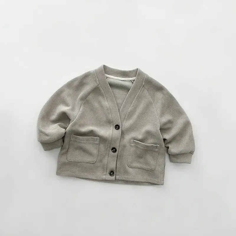 Front Pocket Solid Cardigan