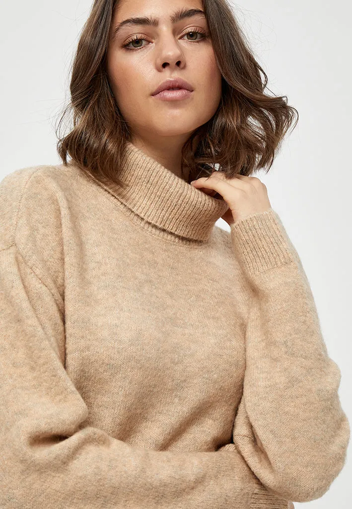 Gea High Neck Pullover - Winter Twig Sand Melange